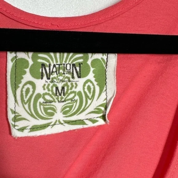 Nation LTD Jen‎ Menchaca Coral Pink Cotton Scoop Neck Tank Top Womens Medium - Picture 6 of 7